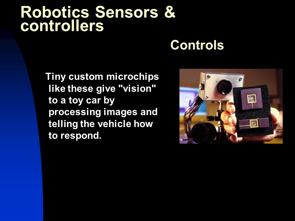 Tiny custom microchips like these give vision to a toy car by processing images and telling the vehicle how to respond.