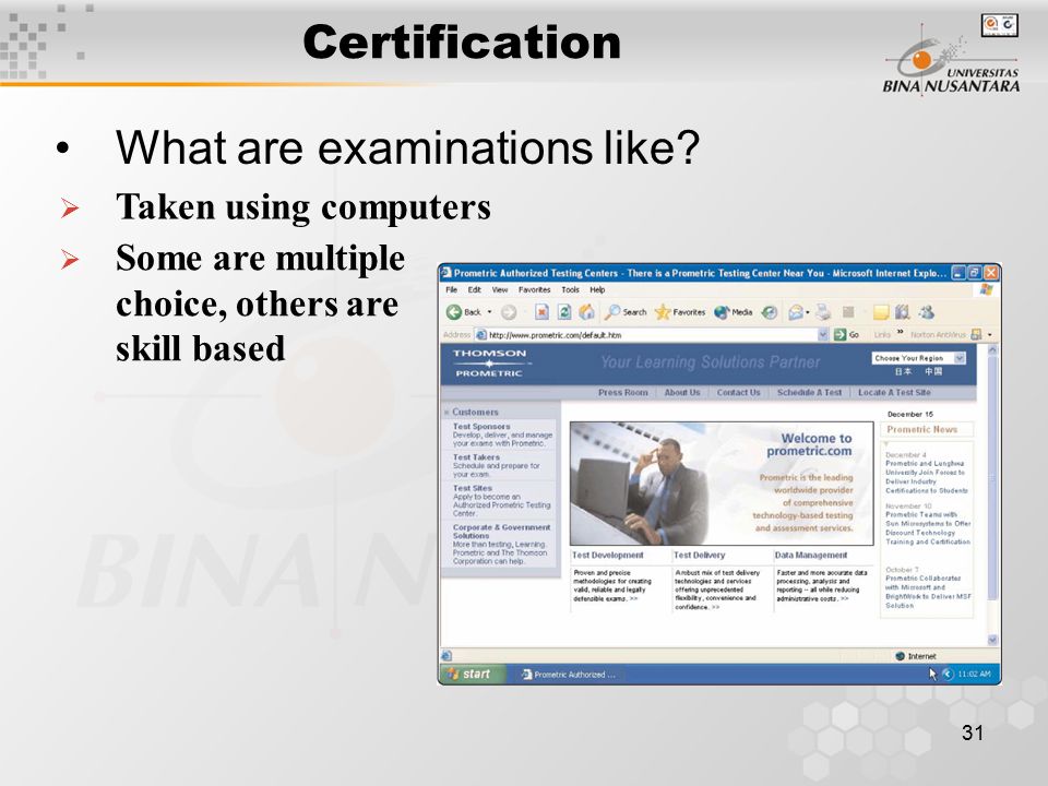 31 Certification What are examinations like.