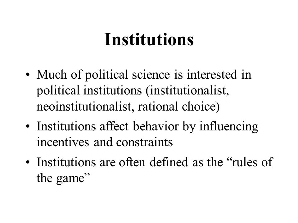 institutionalism political science