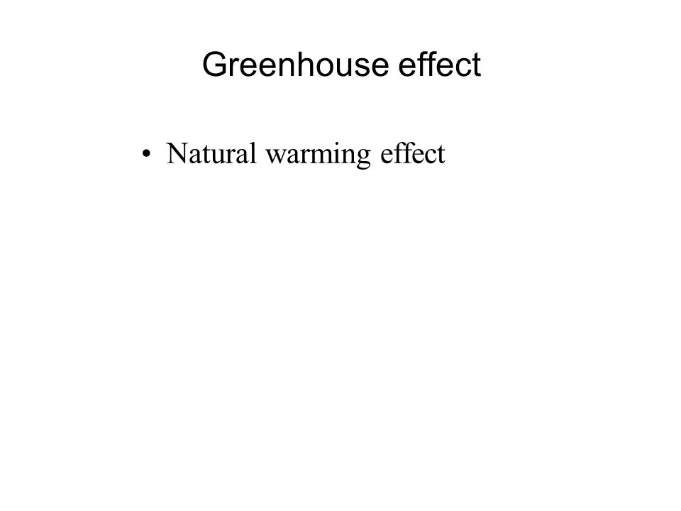 Greenhouse effect Natural warming effect