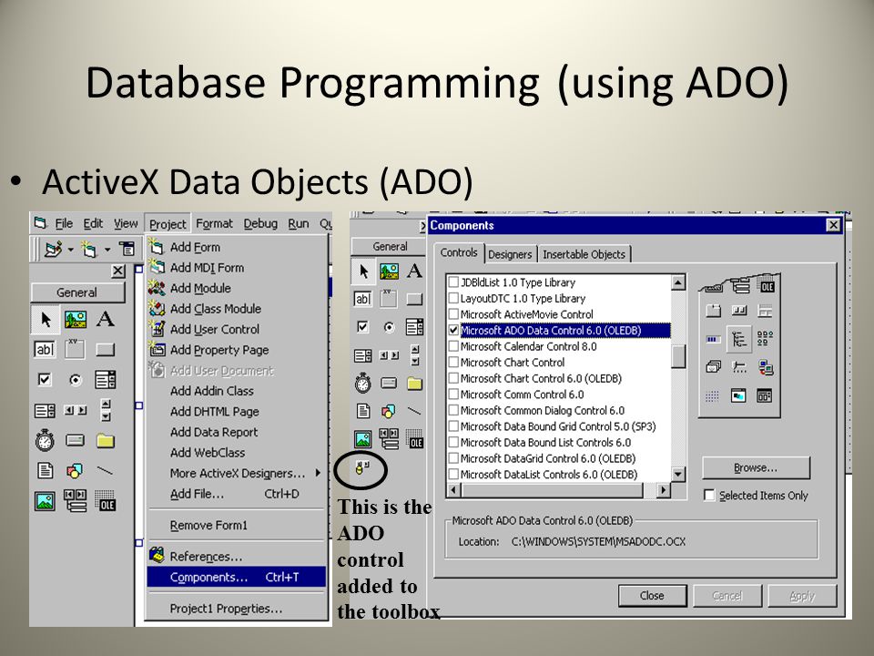 Activex player. ACTIVEX-компонента. ACTIVEX компоненты. Библиотека ACTIVEX компоненты. ACTIVEX database object (ado),.