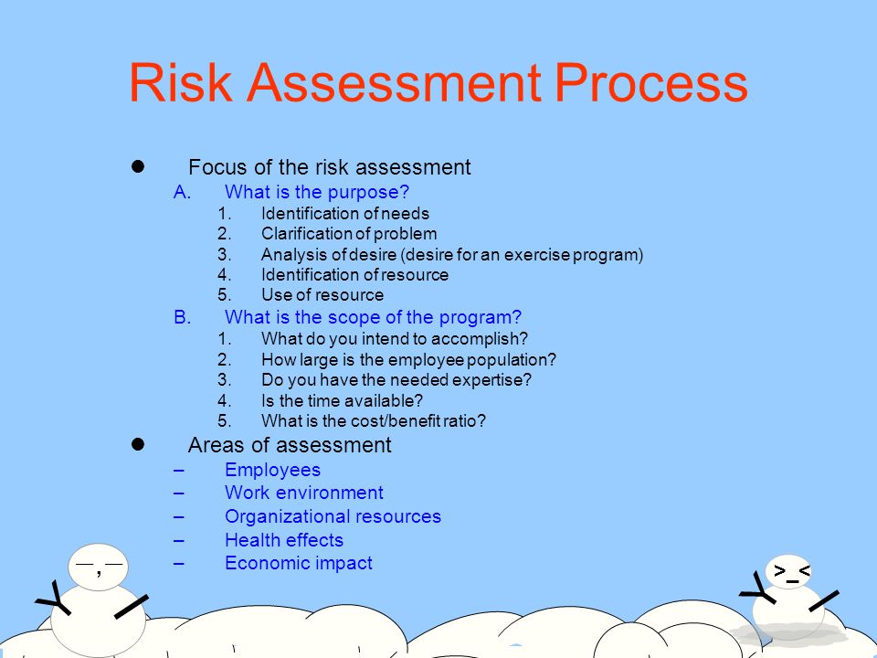 Y >_< I Y 一,一一,一 I Risk Assessment Process Focus of the risk assessment A.What is the purpose.