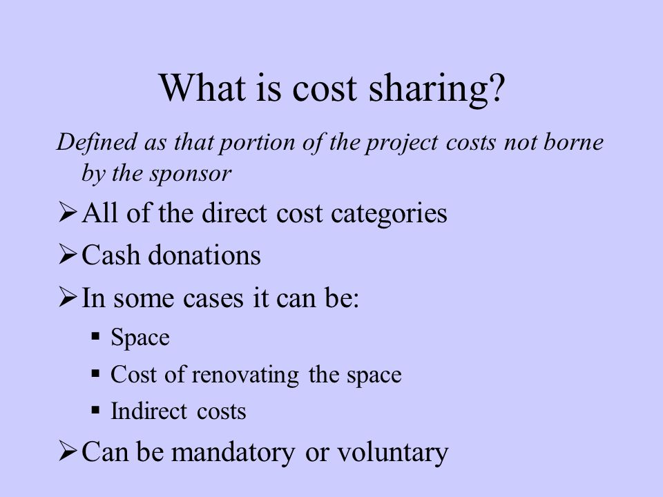 What is cost sharing.