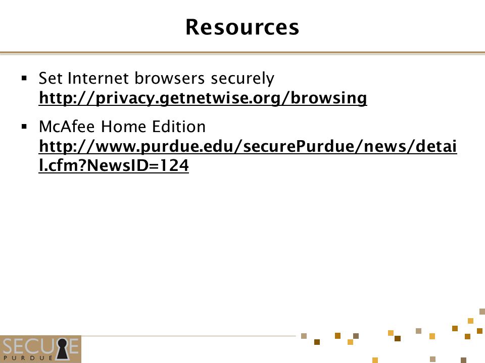 Resources  Set Internet browsers securely      McAfee Home Edition   l.cfm NewsID=124