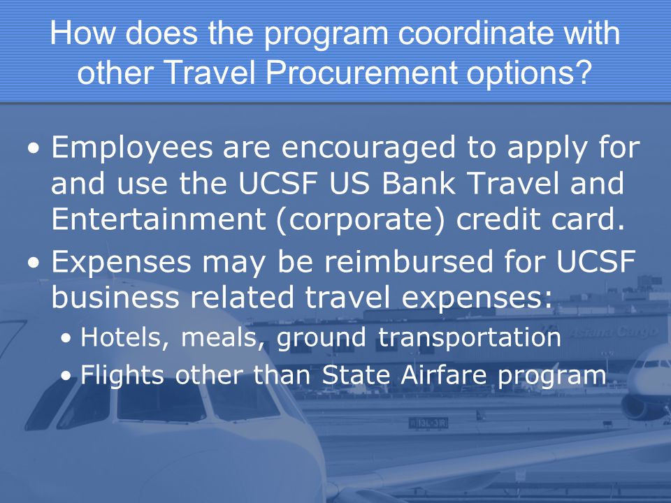 How does the program coordinate with other Travel Procurement options.