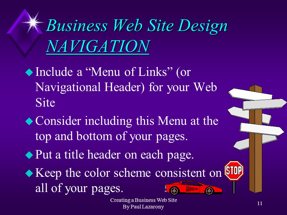 Creating a Business Web Site By Paul Lazarony 10 Business Web Site Design IMAGE MAPS