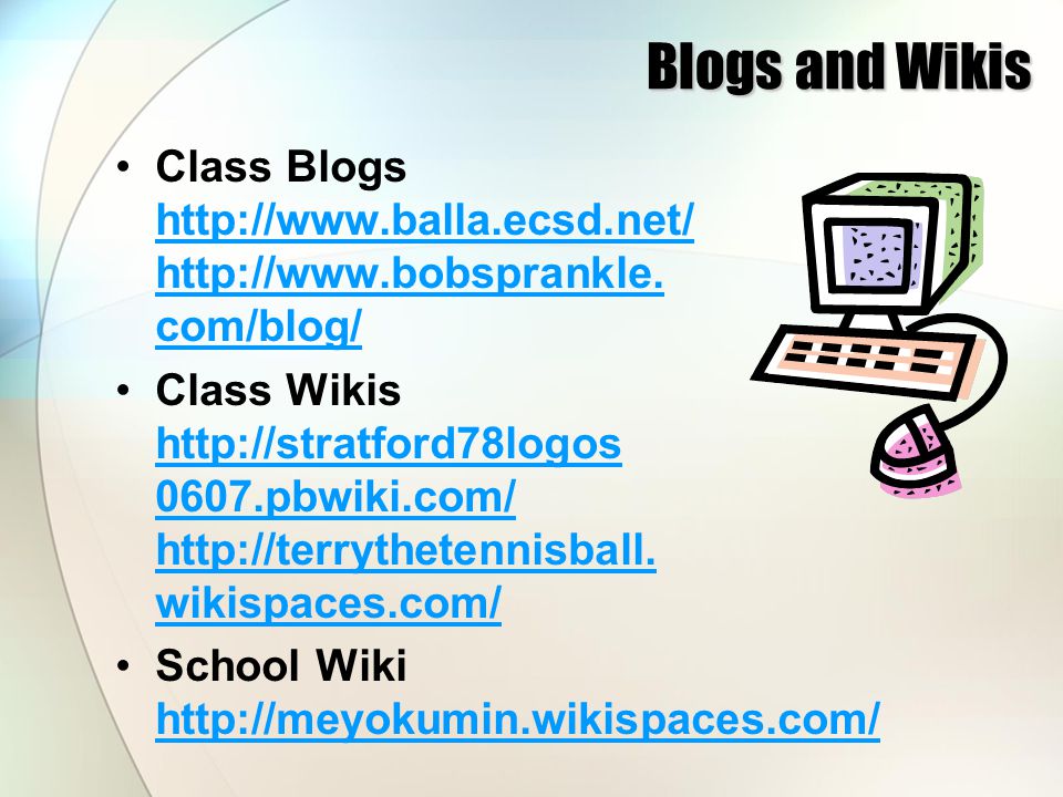 Blogs and Wikis Class Blogs