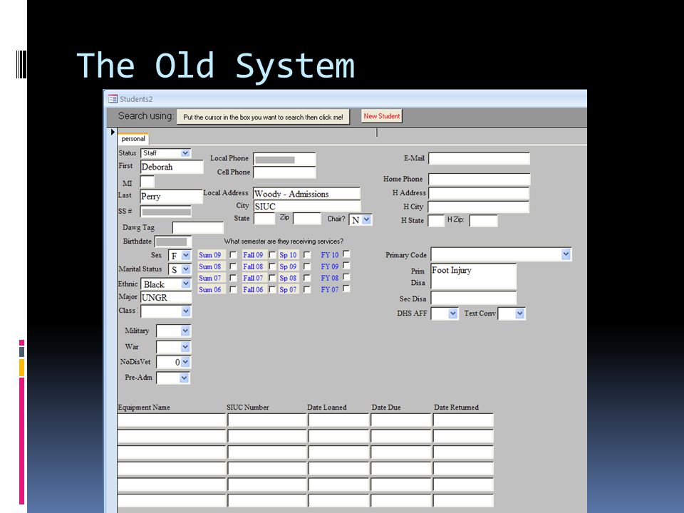 The Old System