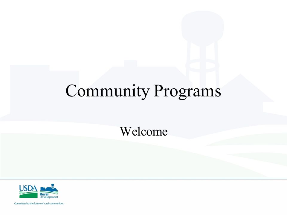 Community Programs Welcome