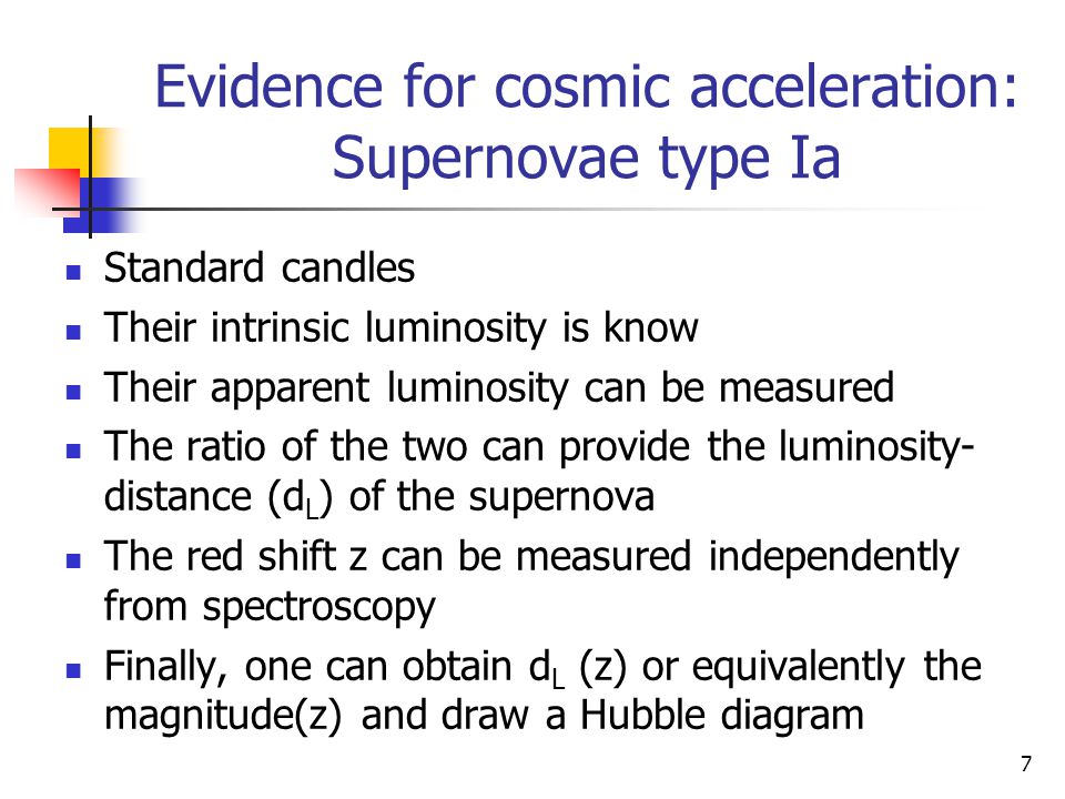 6 Evidence for cosmic acceleration: Supernovae type Ia