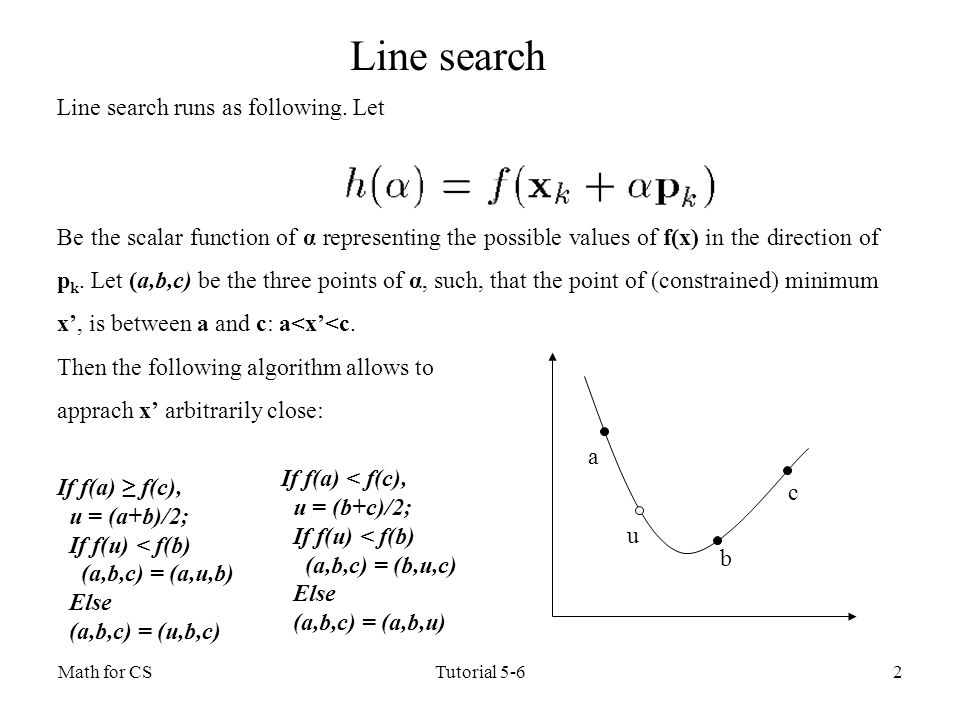 Math For Cstutorial 5 61 Tutorial 5 Function Optimization Line Search Taylor Series For R N Steepest Descent Ppt Download