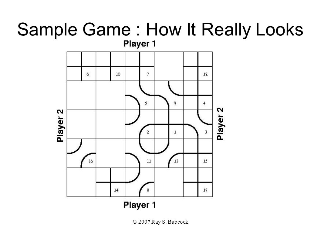 © 2007 Ray S. Babcock Sample Game : How It Really Looks