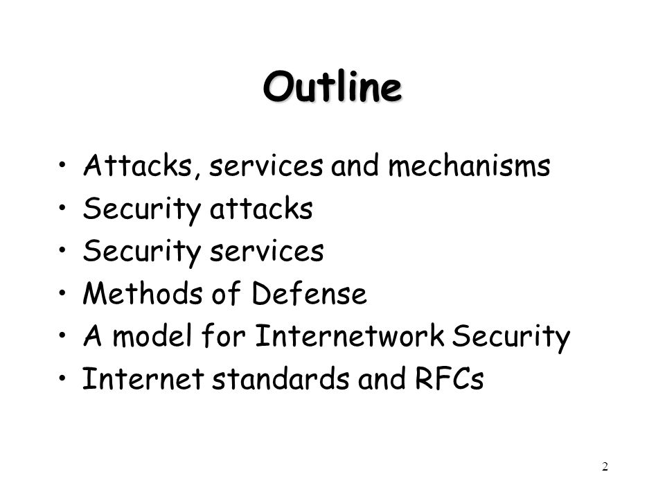 Henric Johnson1 Network Security /. 2 Outline Attacks, services 