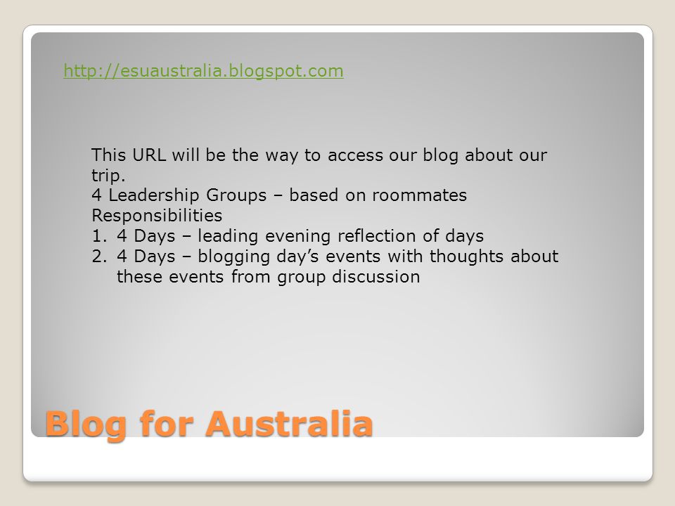Blog for Australia   This URL will be the way to access our blog about our trip.
