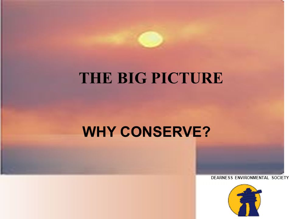 DEARNESS ENVIRONMENTAL SOCIETY THE BIG PICTURE WHY CONSERVE