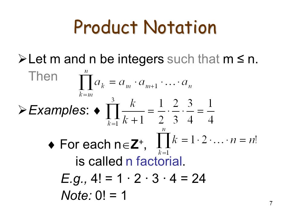 7 Product Notation ? 