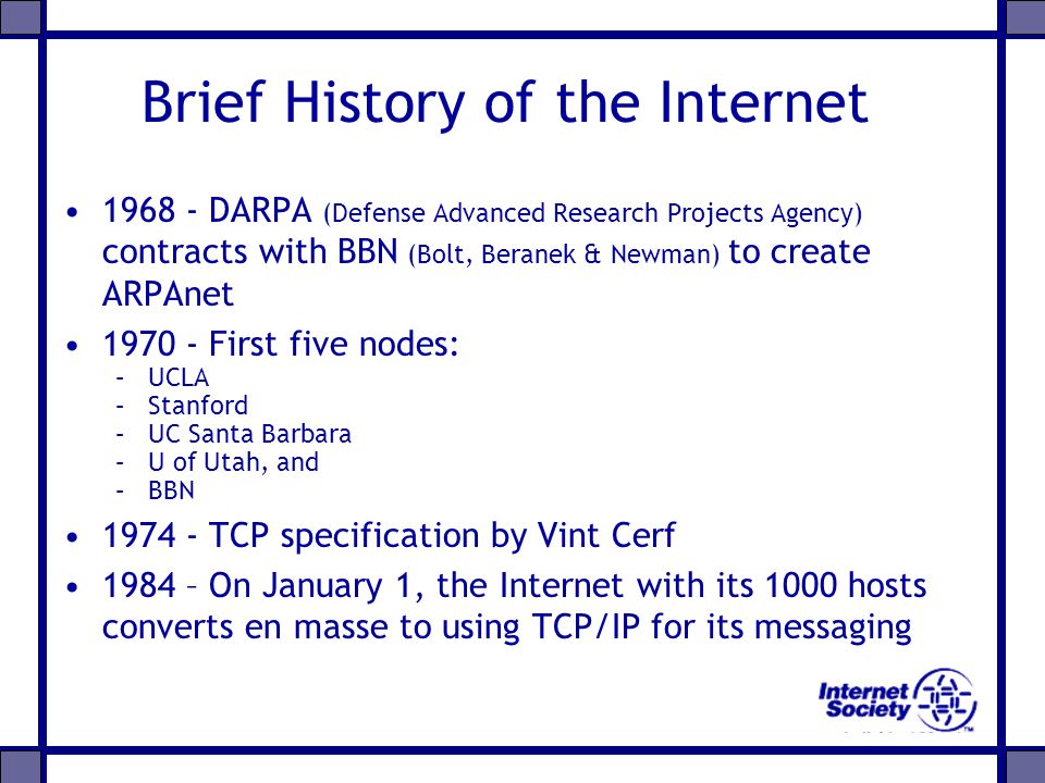 Internet History and Growth William F. Slater, III Chicago Chapter of the Internet  Society September ppt download