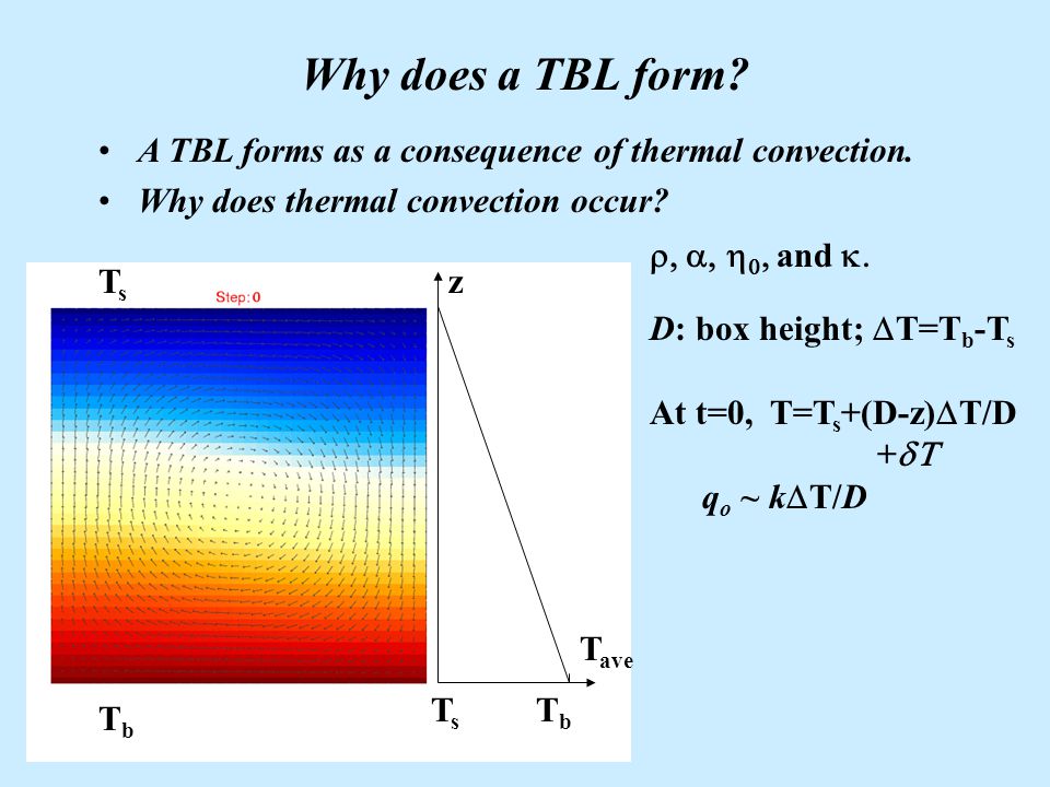 Why does a TBL form. A TBL forms as a consequence of thermal convection.