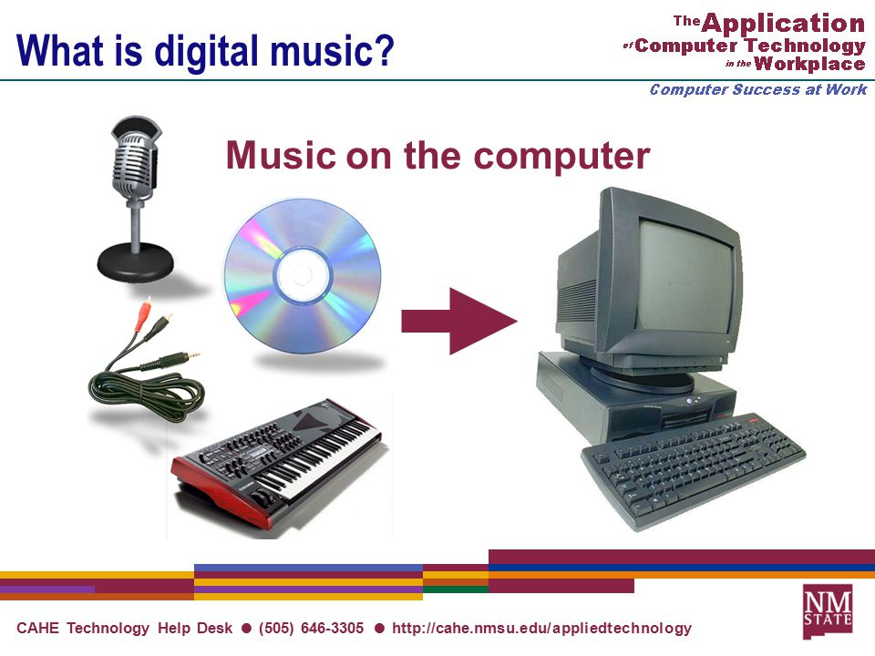 CAHE Technology Help Desk ● (505) ●   What is digital music.