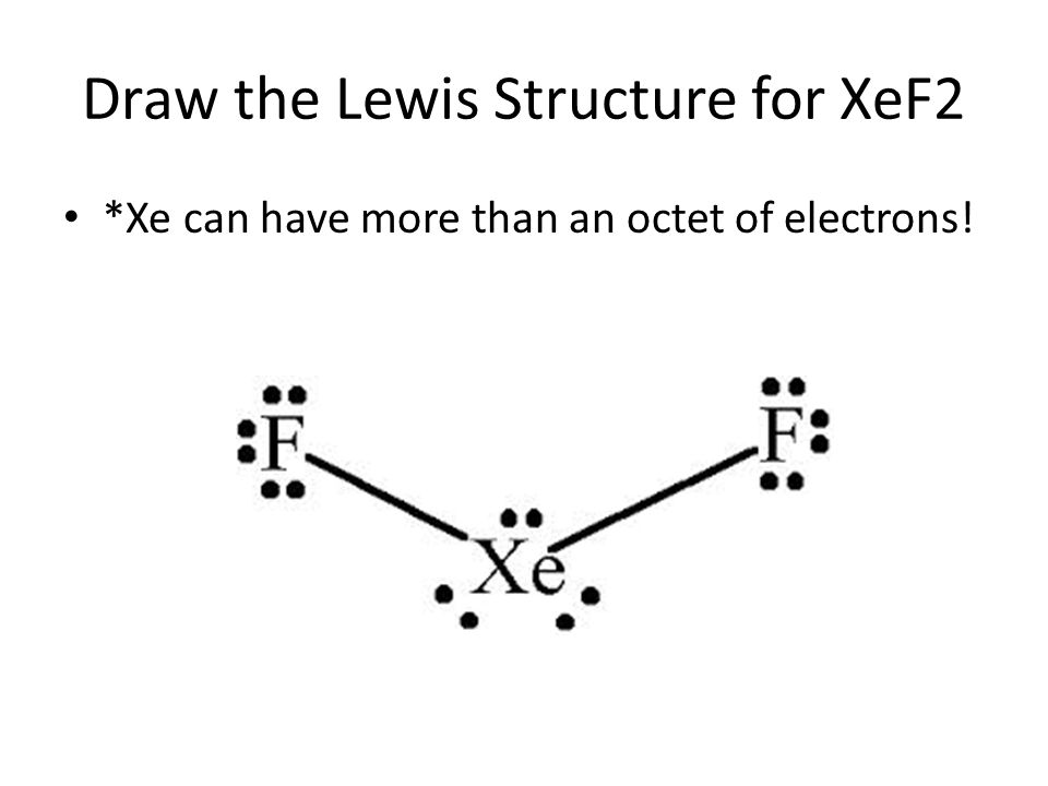 Draw the Lewis Structure for XeF2 *Xe can have more than an octet of electr...