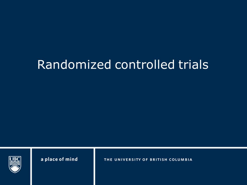 Randomized controlled trials