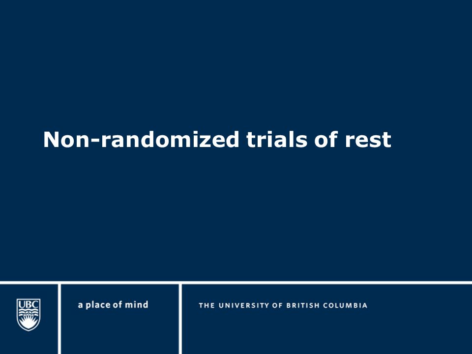 Non-randomized trials of rest