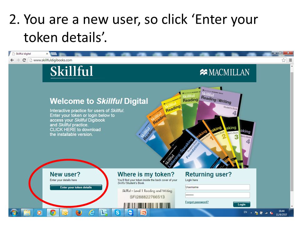 2. You are a new user, so click ‘Enter your token details’.