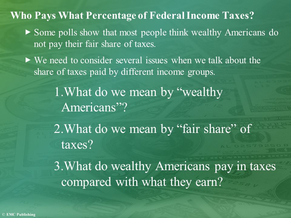 Who Pays What Percentage of Federal Income Taxes.
