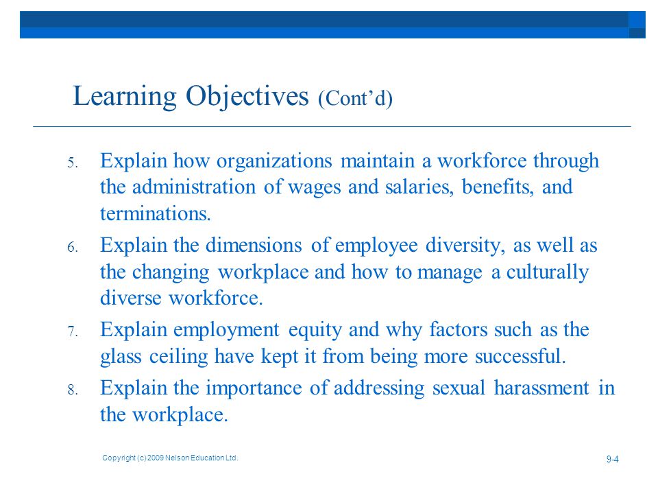 Learning Objectives (Cont’d) 5.