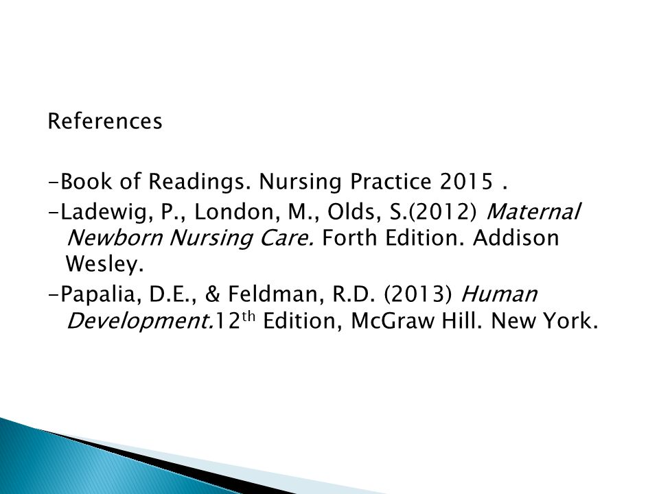 References -Book of Readings. Nursing Practice