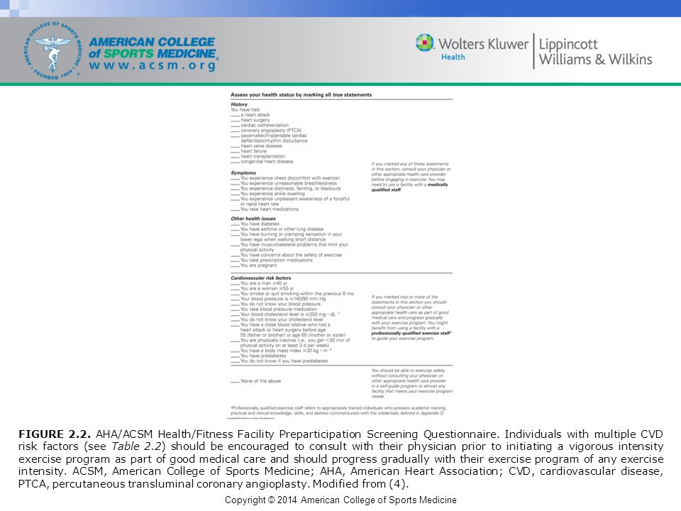 copyright 2014 american college of sports medicine chapter 2