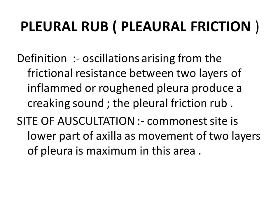 Pleural rub