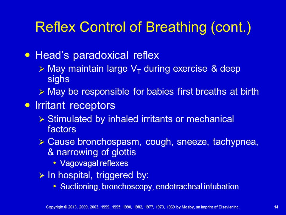 Chapter 14 Regulation of Breathing Copyright © 2013, 2009, 2003, 1999 ...