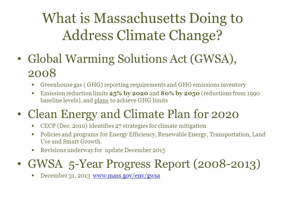 What is Massachusetts Doing to Address Climate Change.