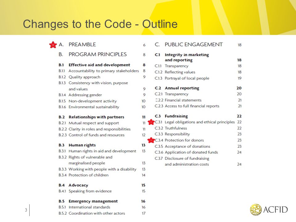 Changes to the Code - Outline 3