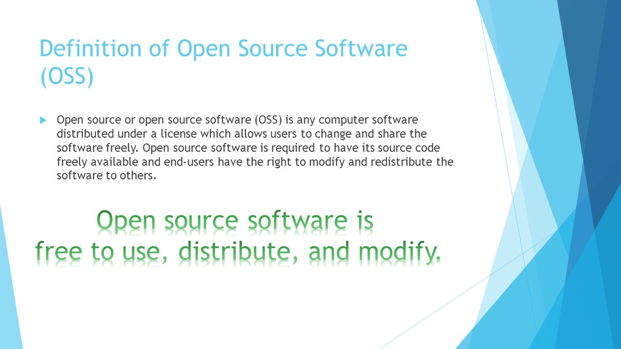 open source wgiss 39. definition of open source software (oss