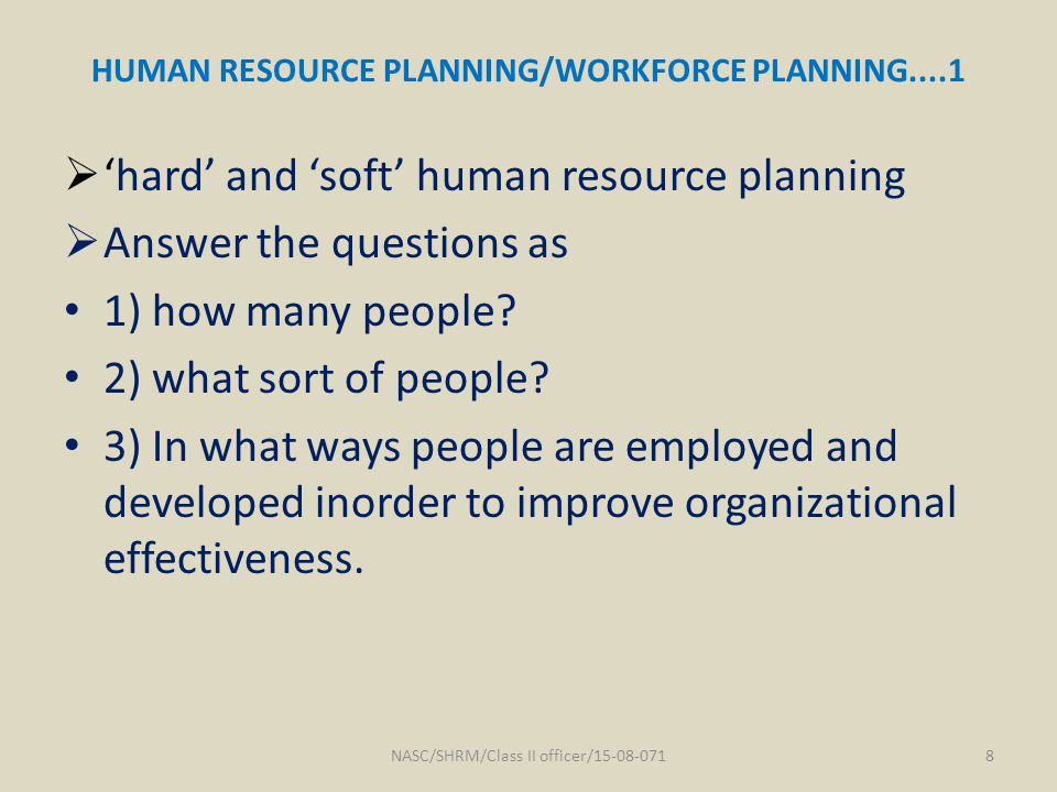 hard and soft workforce planning