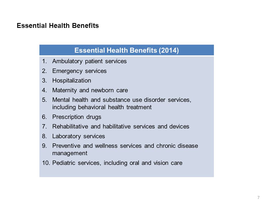 Essential Health Benefits 7