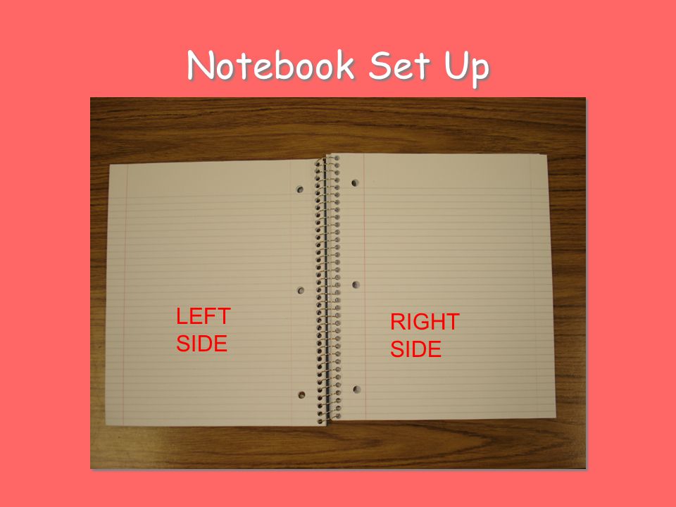 Notebook Set Up LEFT SIDE RIGHT SIDE