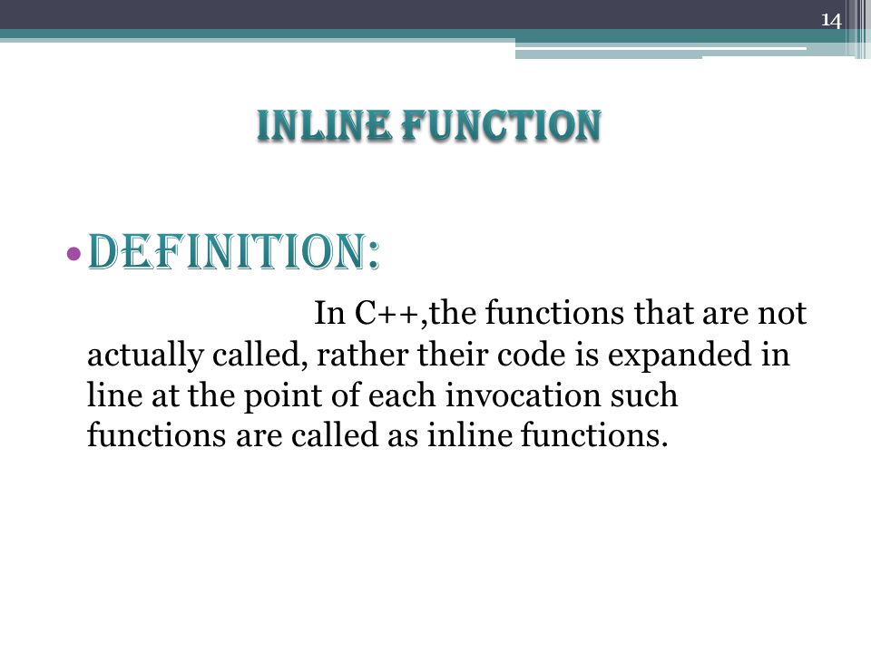 1. 2 FUNCTION INLINE FUNCTION DIFFERENCE BETWEEN FUNCTION AND INLINE  FUNCTION CONCLUSION ppt download