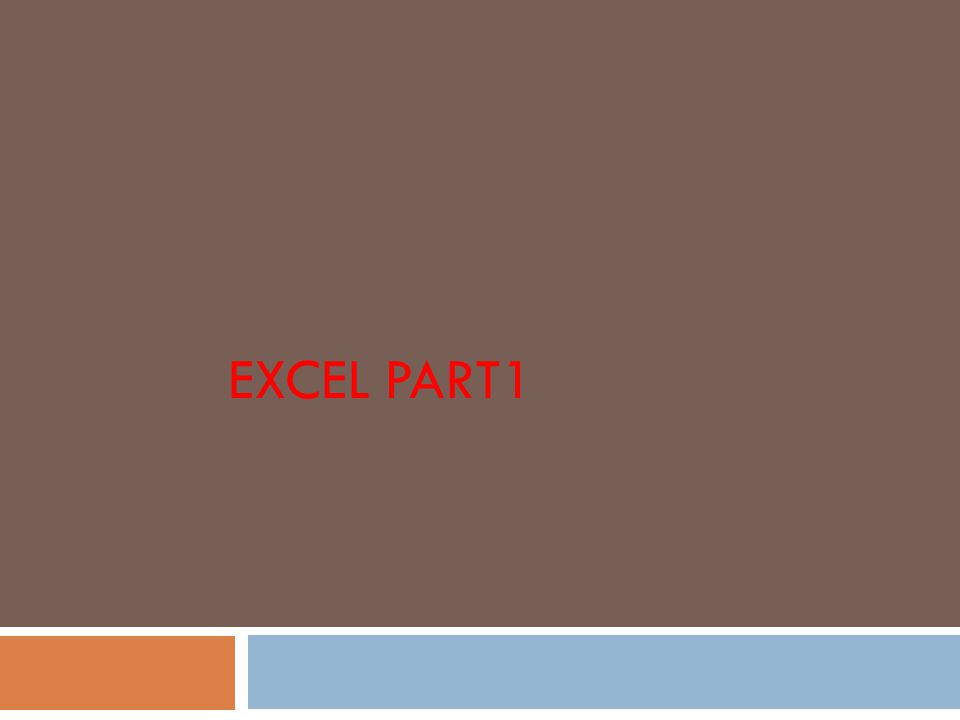 EXCEL PART1