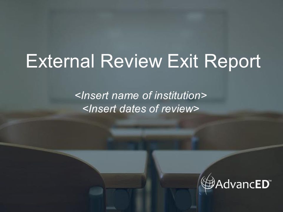 External Review Exit Report