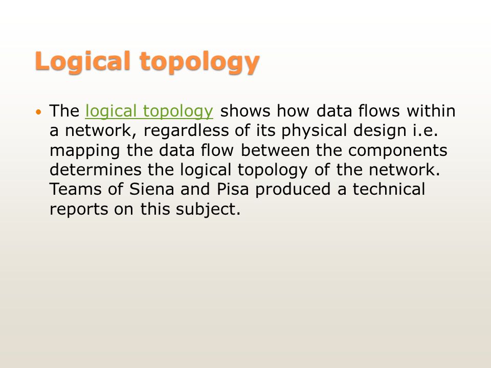 Logical topology The logical topology shows how data flows within a network, regardless of its physical design i.e.