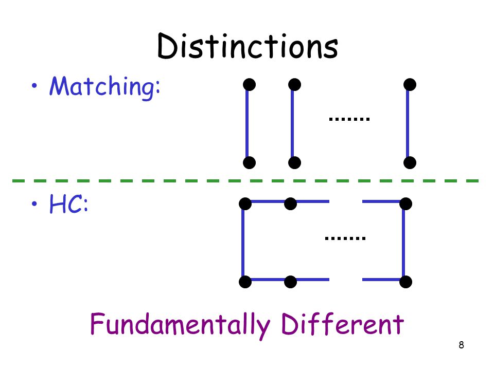 8 Matching: HC: Fundamentally Different Distinctions