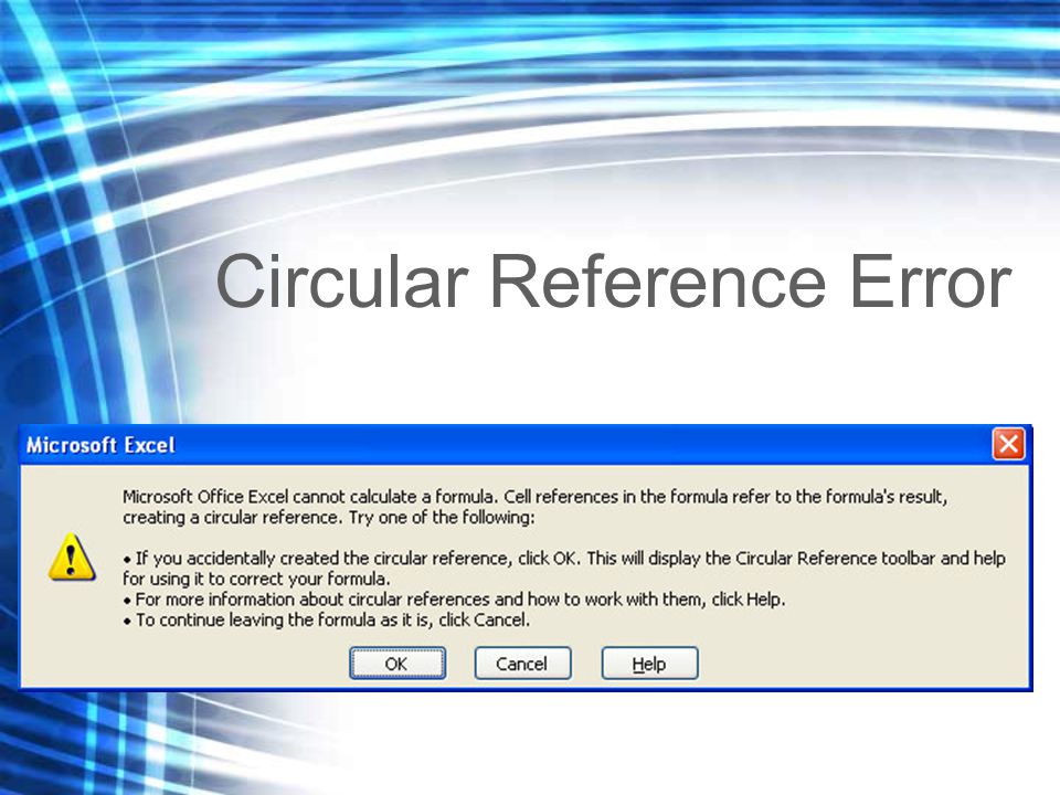 Circular Reference Error