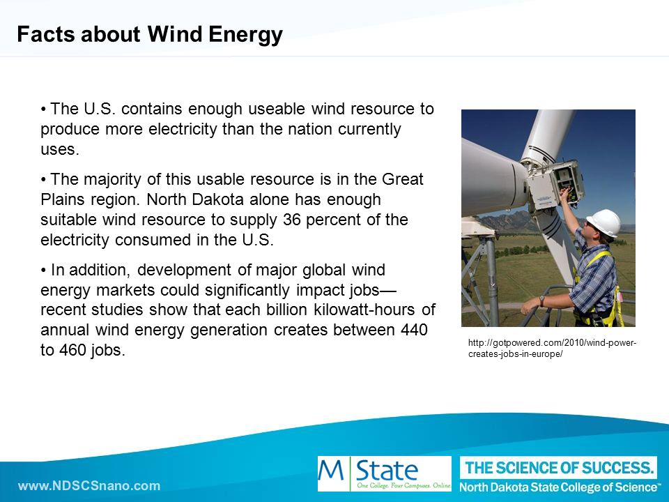 Facts about Wind Energy The U.S.