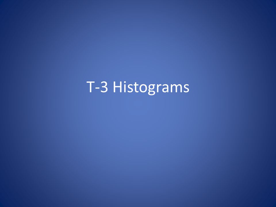 T-3 Histograms