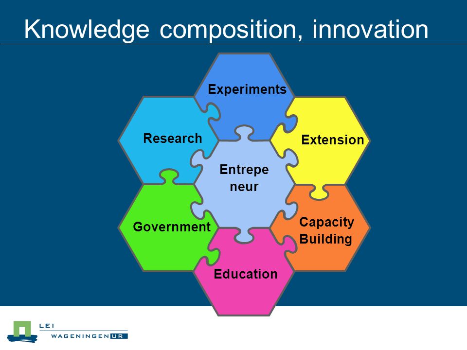 Experiments Research Capacity Building Extension Government Education Entrepe neur Knowledge composition, innovation