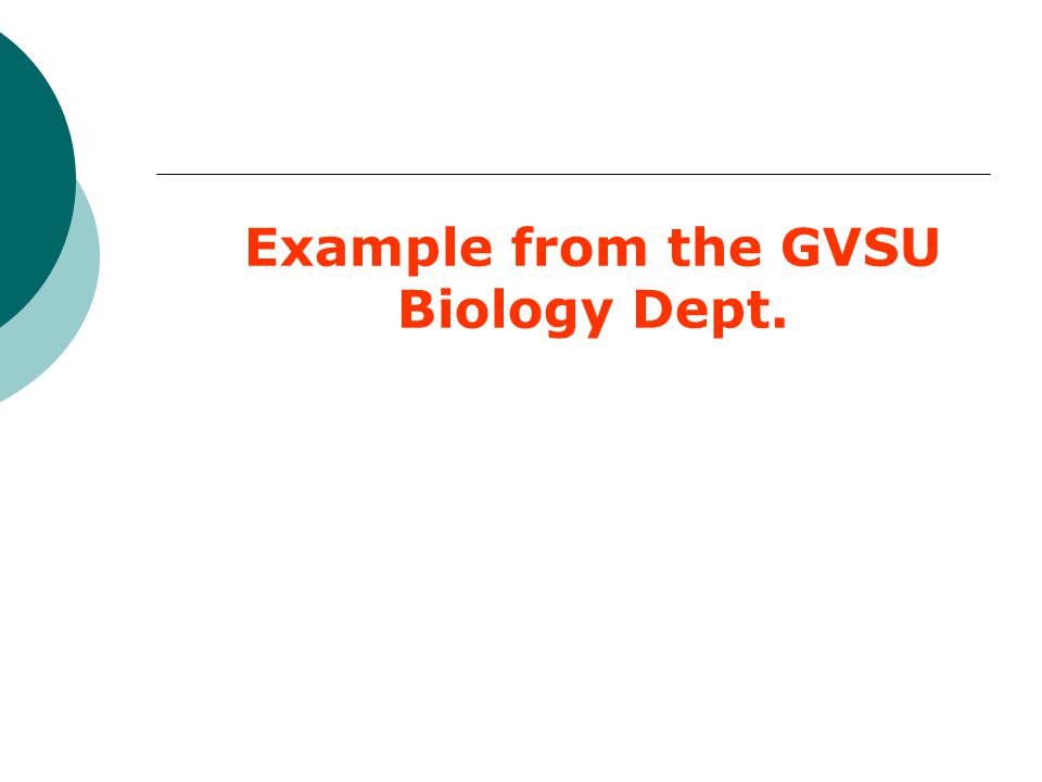 Example from the GVSU Biology Dept.