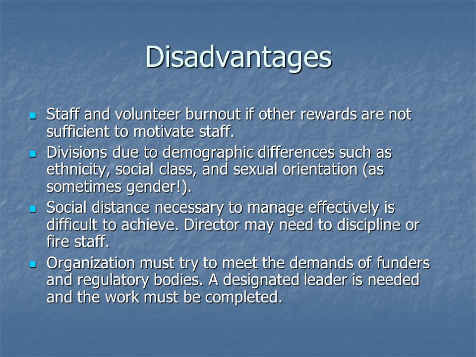 advantages and disadvantages of community service